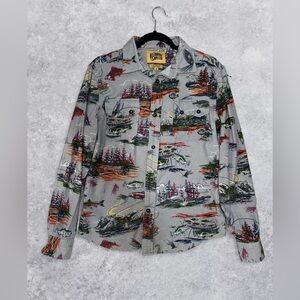 Vintage Billionaire Boys Club All-Over Fish Print Button Down Shirt